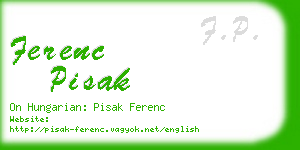 ferenc pisak business card